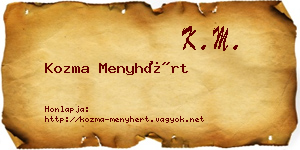 Kozma Menyhért névjegykártya